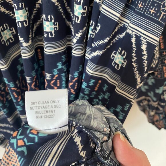 Revolve Misa Los Angeles Poppy Off Shoulder Aztec Navy Midnight Desert Dress SM - Picture 8 of 11